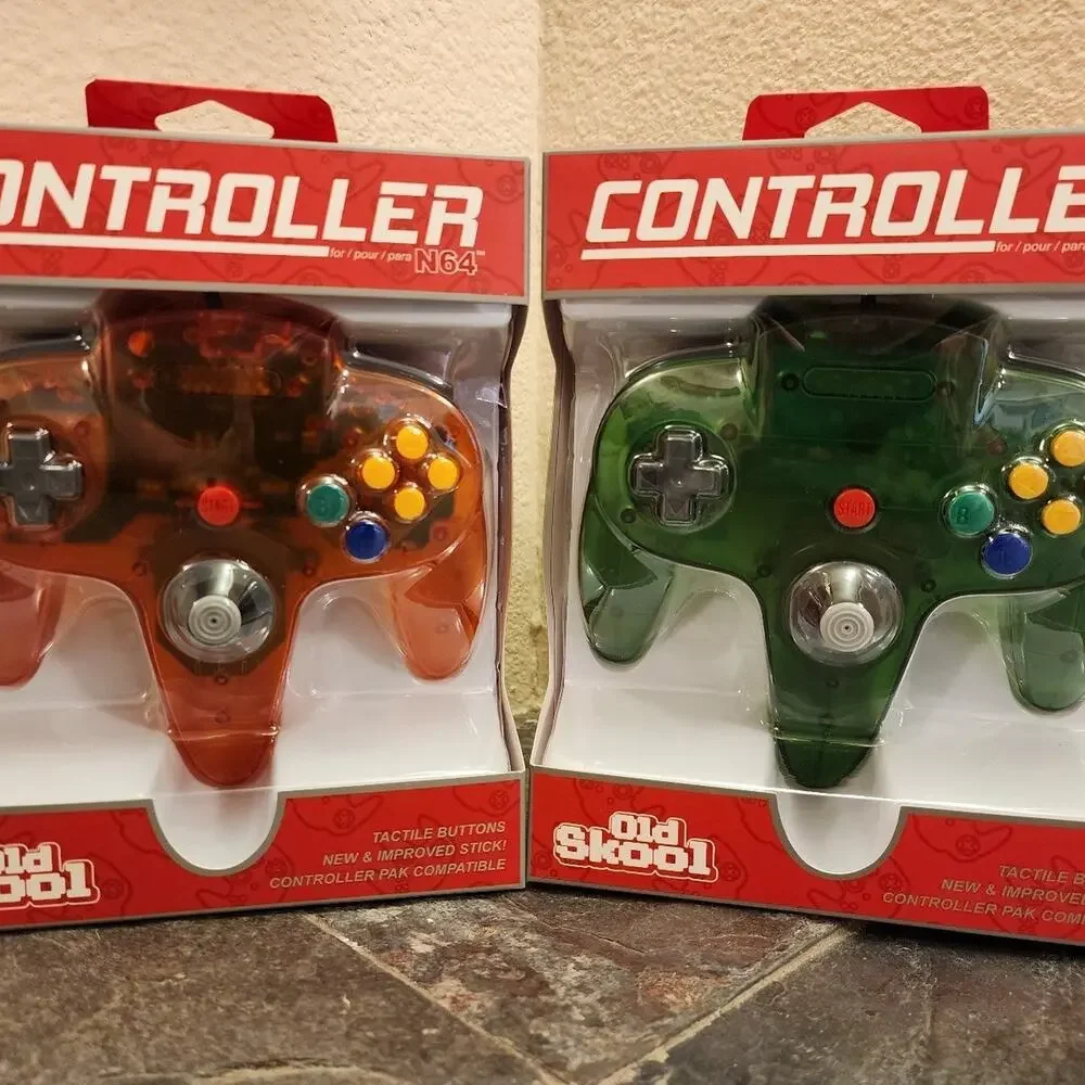 2 N64 Controllers - Fire Orange & Jungle Green (NEW) Nintendo64, Funtastic Color